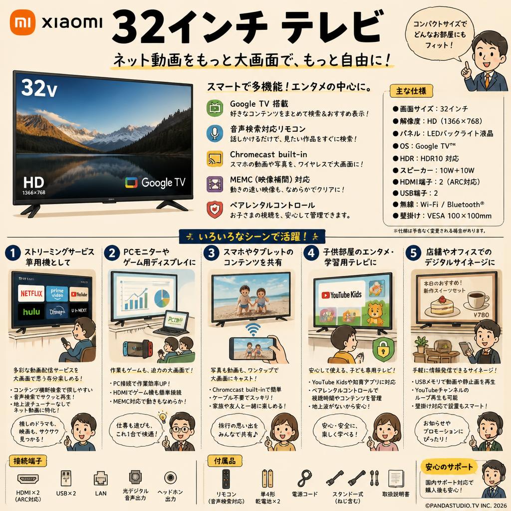 Xiaomi 32インチ テレビ 用途