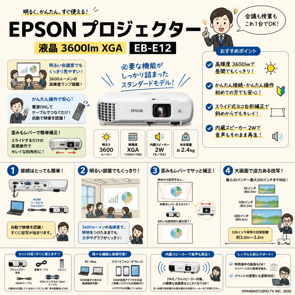 EPSON プロジェクター 液晶 3600lm XGA EB-E12 FAQ（よくある質問と答え）