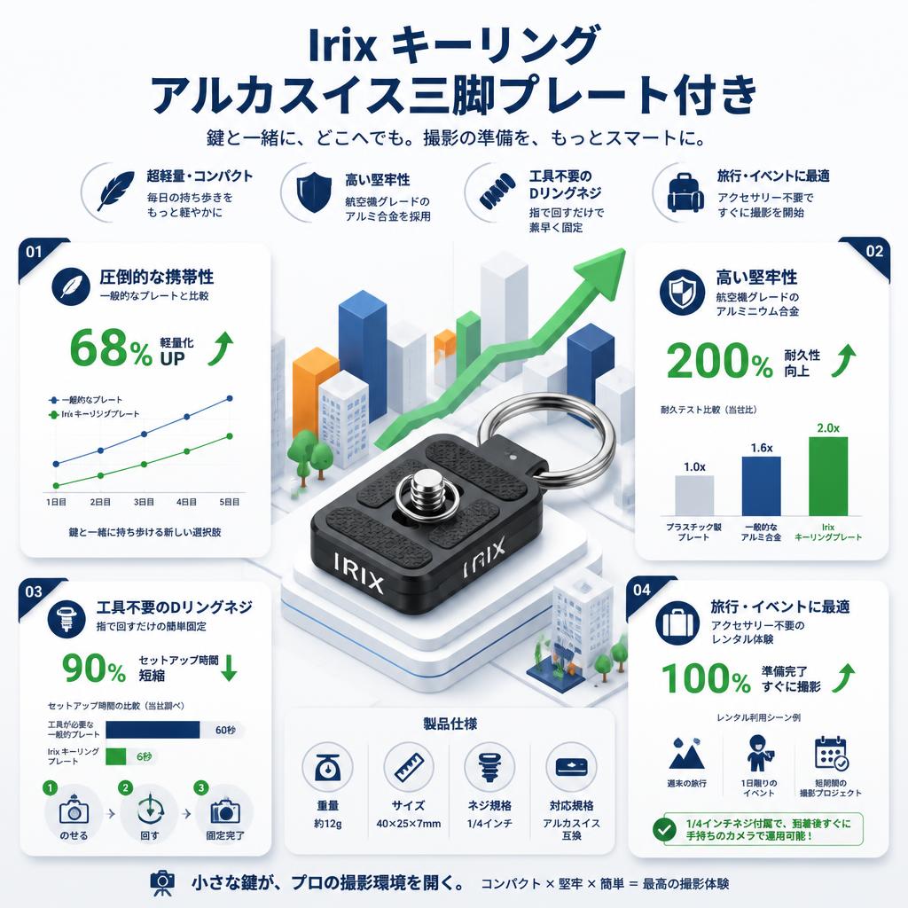 Irix キーリング アルカスイス三脚プレート付き セールスポイント