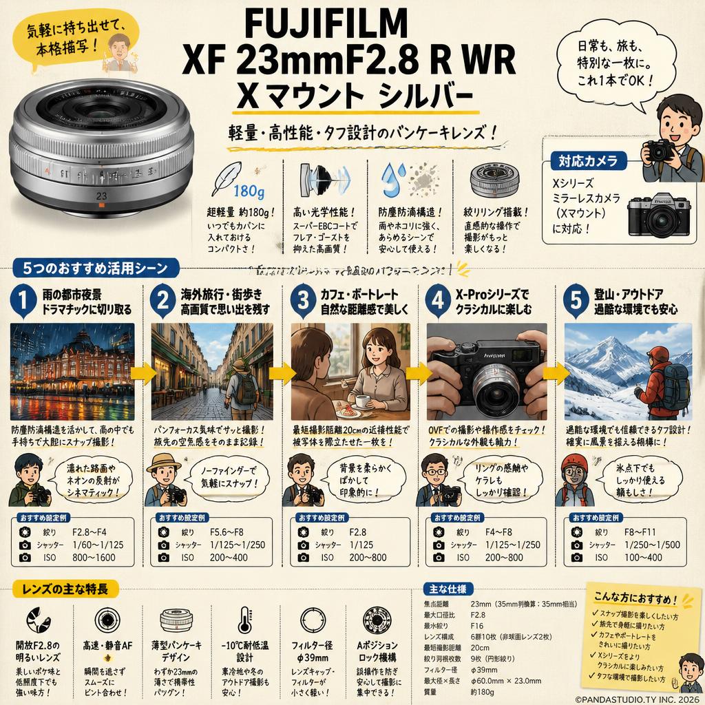 FUJIFILM XF 23mmF2.8 R WR Xマウント シルバー 用途