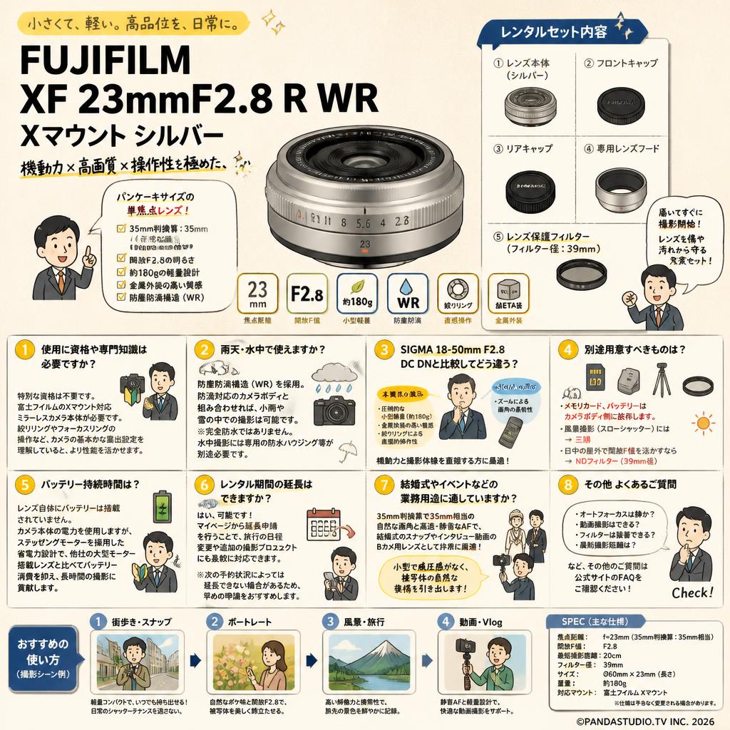 FUJIFILM XF 23mmF2.8 R WR Xマウント シルバー FAQ（よくある質問と答え）