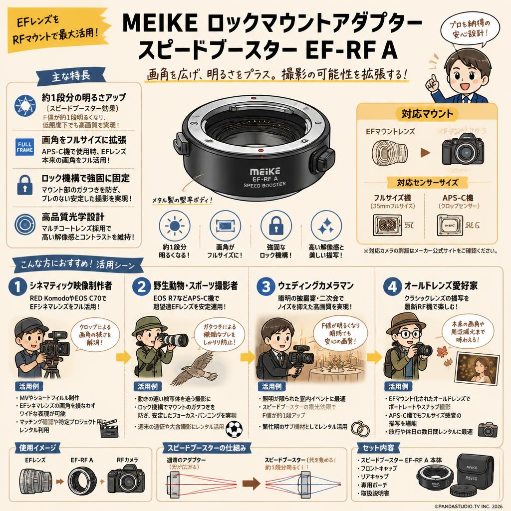 Meike ロックマウントアダプター スピードブースター EF-RF A おもな対象のお客様