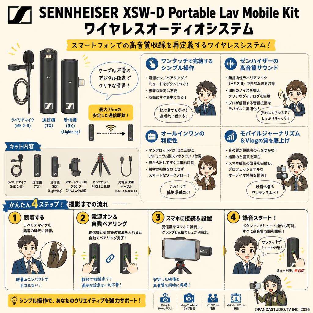 SENNHEISER XSW-D Portable Lav Mobile Kit ワイヤレスオーディオシステム 概要