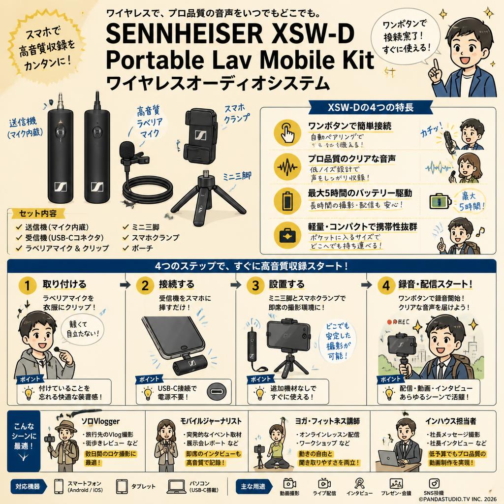 SENNHEISER XSW-D Portable Lav Mobile Kit ワイヤレスオーディオシステム おもな対象のお客様