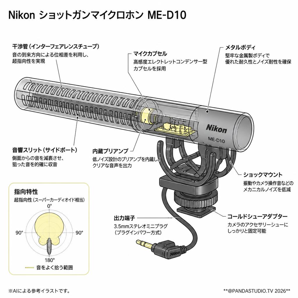 Nikon ショットガンマイクロホン ME-D10 スペック