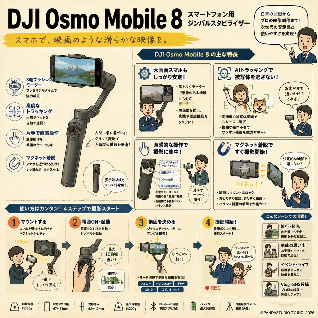 DJI Osmo Mobile 8 スマートフォン用ジンバルスタビライザー 概要