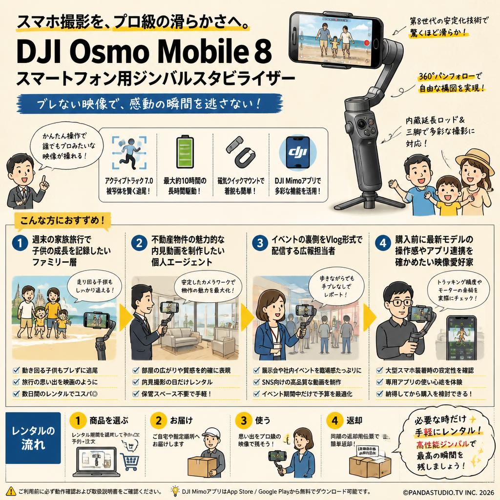 DJI Osmo Mobile 8 スマートフォン用ジンバルスタビライザー おもな対象のお客様