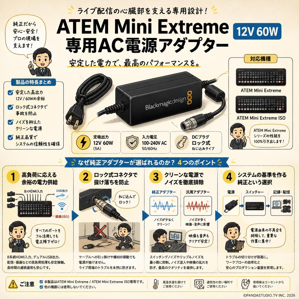 Power Supply - ATEM Mini Extreme 12V60W 概要
