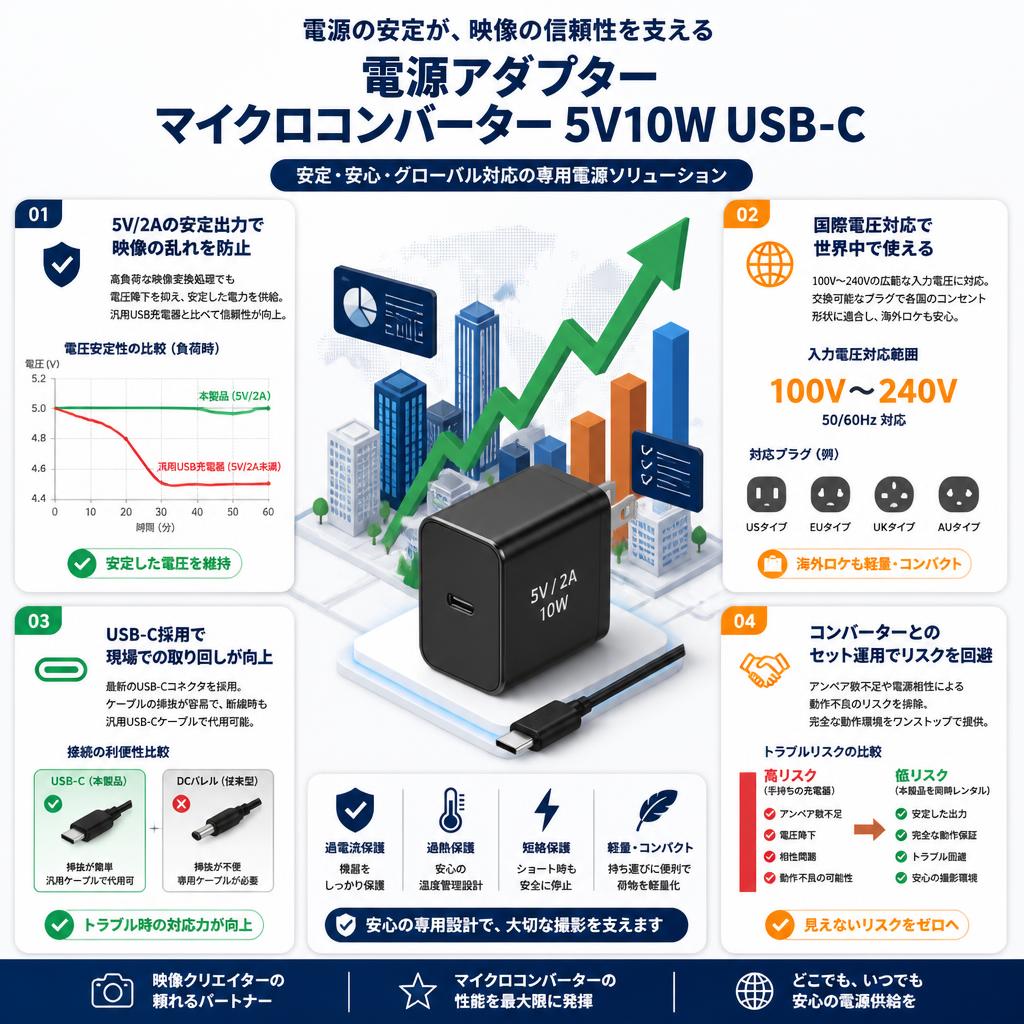 Power Supply - Micro Converter 5V10W USBC セールスポイント
