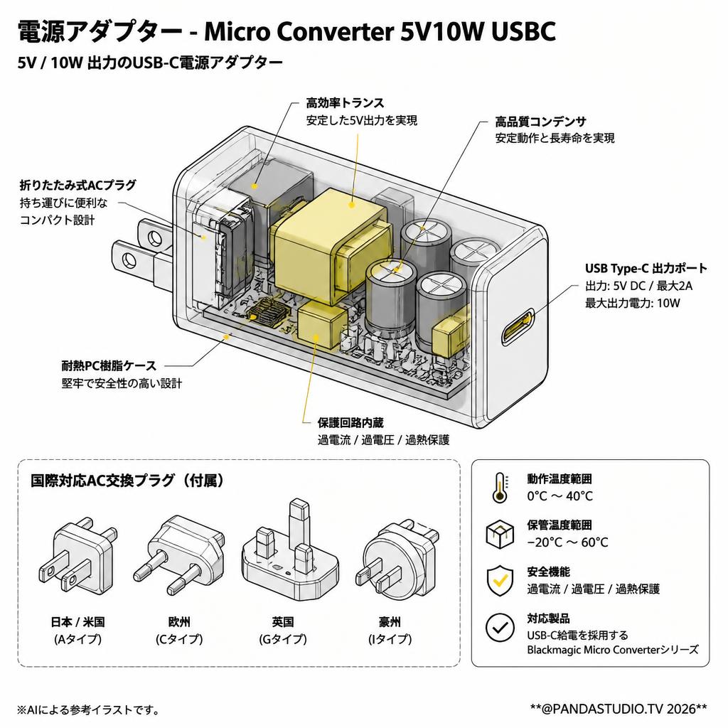 Power Supply - Micro Converter 5V10W USBC スペック