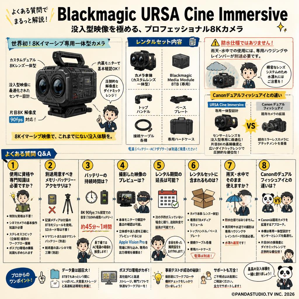 Blackmagic URSA Cine Immersive FAQ（よくある質問と答え）