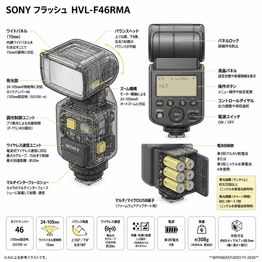 SONY フラッシュ HVL-F46RMA スペック