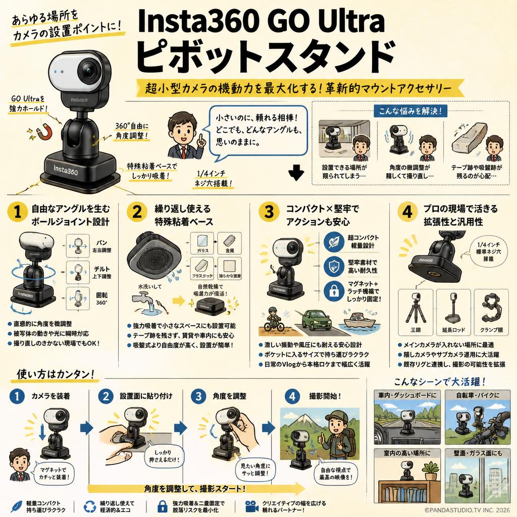 Insta360 GO Ultra ピボットスタンド 概要