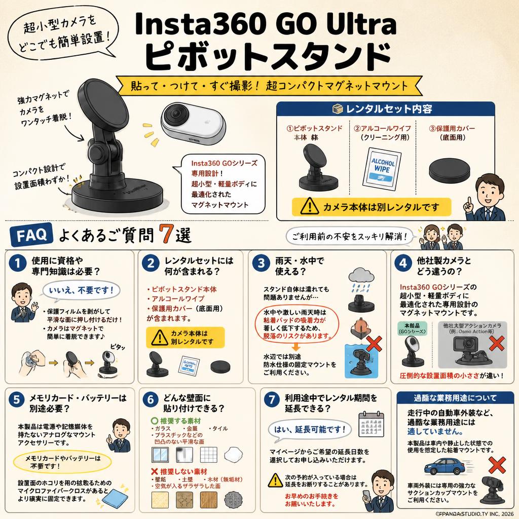 Insta360 GO Ultra ピボットスタンド FAQ（よくある質問と答え）