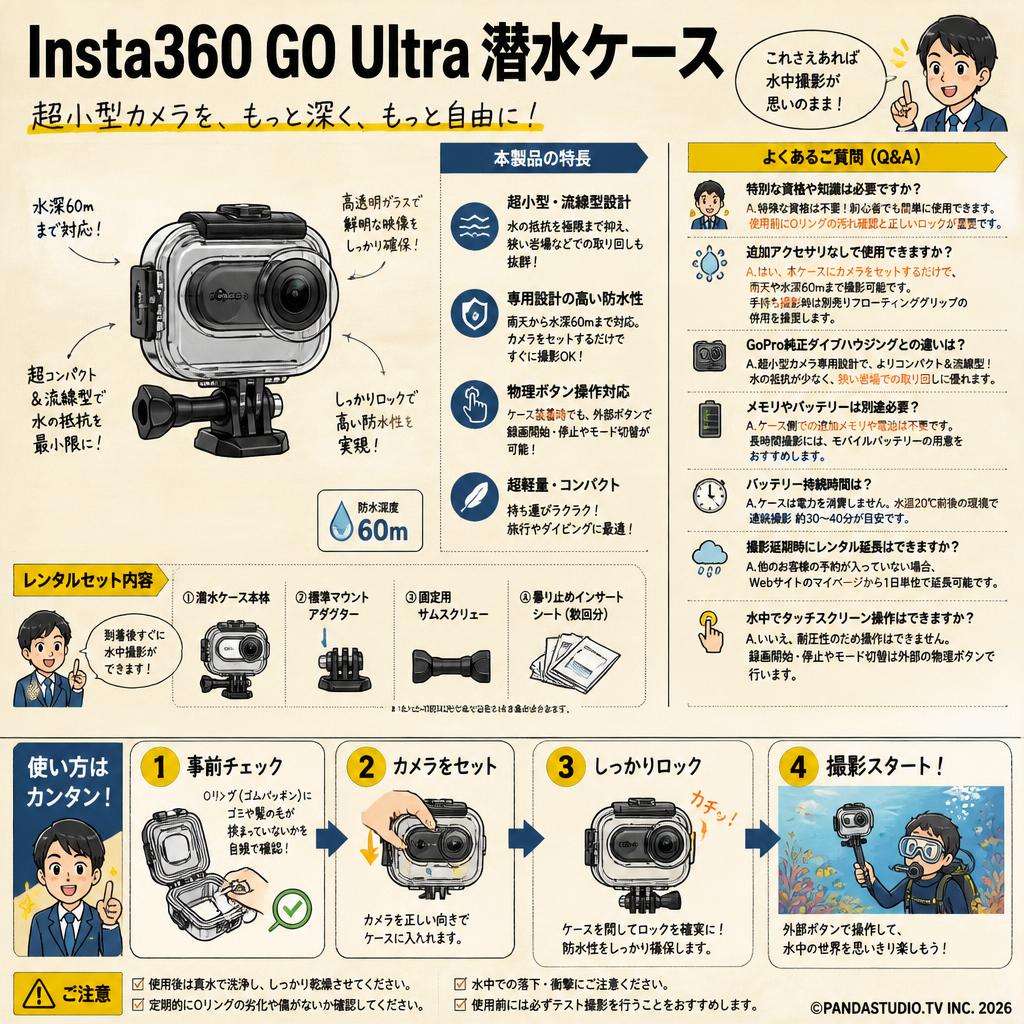 Insta360 GO Ultra 潜水ケース FAQ（よくある質問と答え）