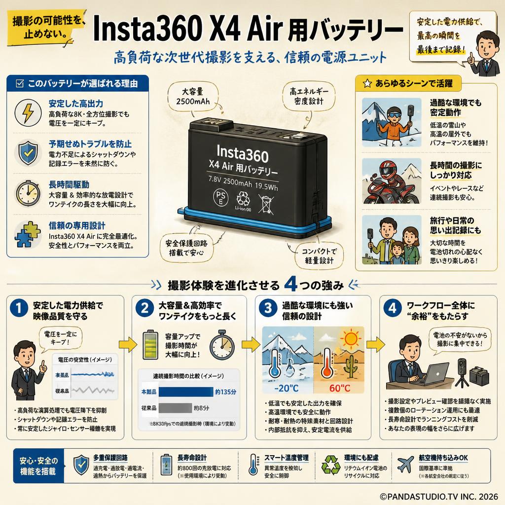 Insta360 X4 Air 用バッテリー 概要