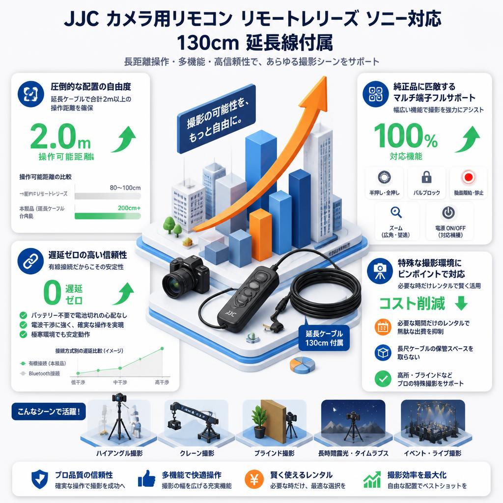 JJC カメラ用リモコン リモートレリーズ ソニー 対応 130cm 延長線付属 セールスポイント