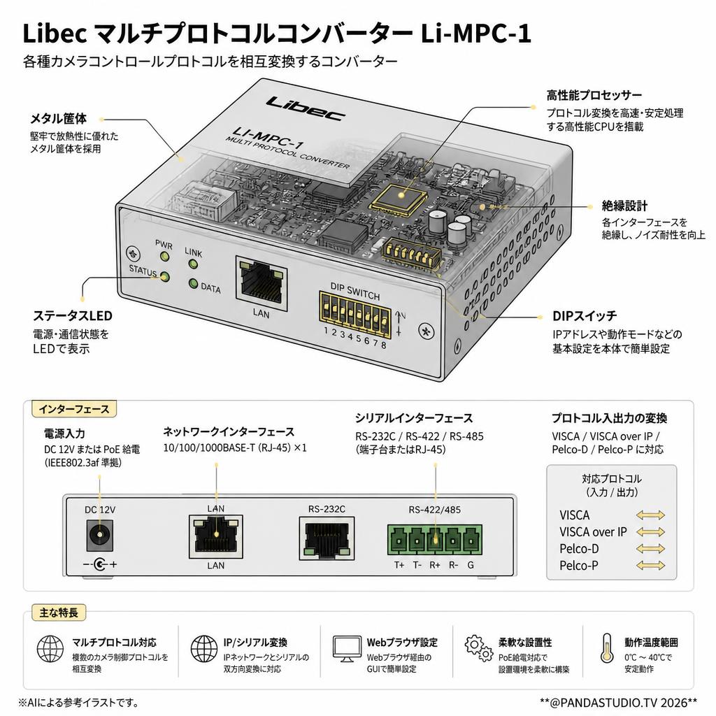 Libec マルチプロトコルコンバーター LI-MPC-1 スペック