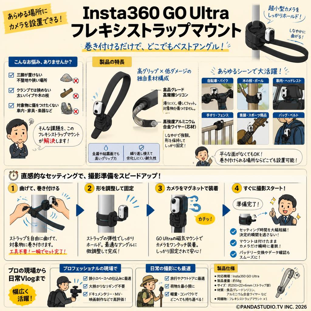 Insta360 GO Ultra フレキシストラップマウント 概要