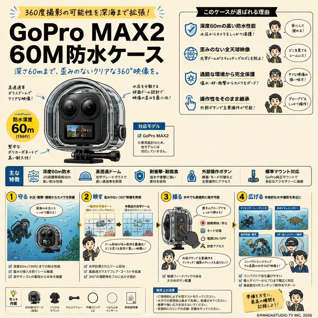 GoPro MAX2 60M防水ケース 概要