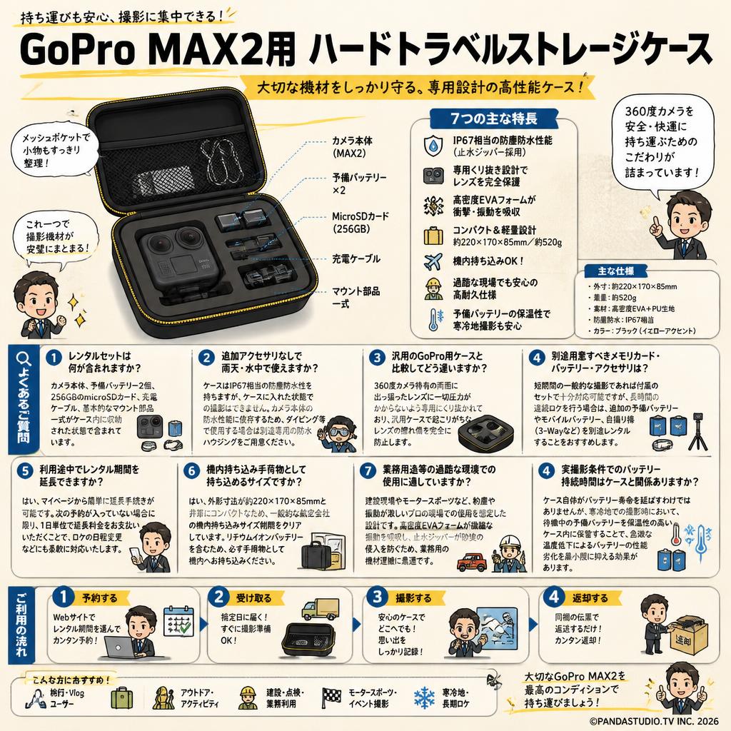 GoPro Max2用 ハードトラベルストレージケース FAQ（よくある質問と答え）