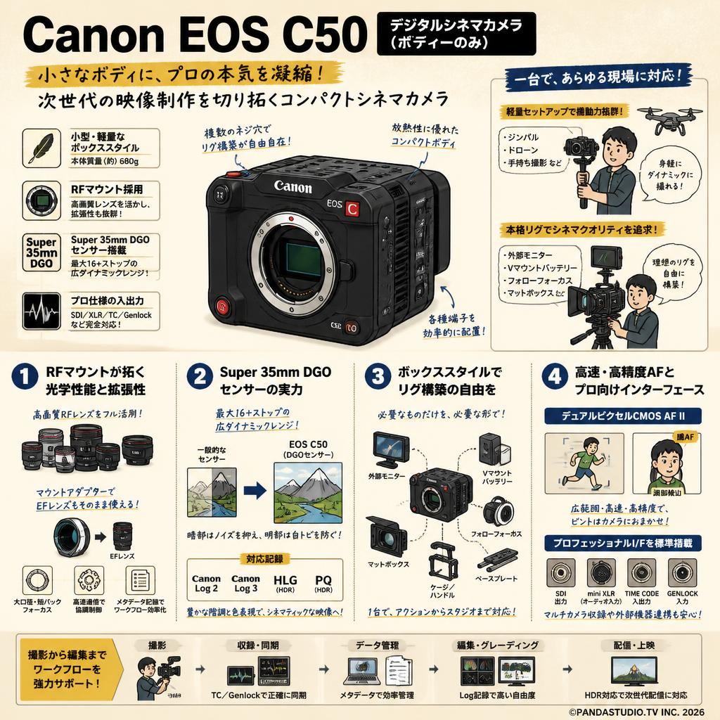 Canon EOS C50 デジタルシネマカメラ（ボディーのみ） 概要