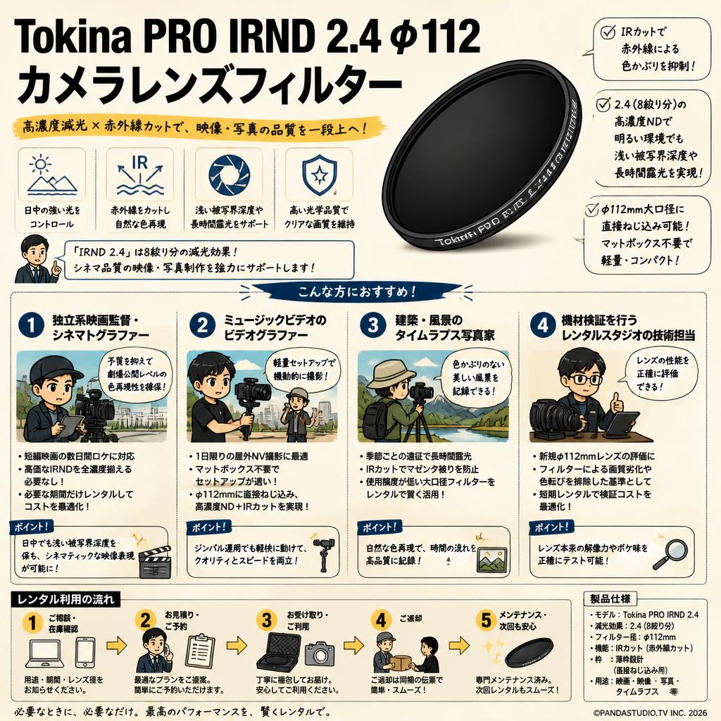 Tokina PRO IRND 2.4 φ112 カメラレンズフィルター おもな対象のお客様