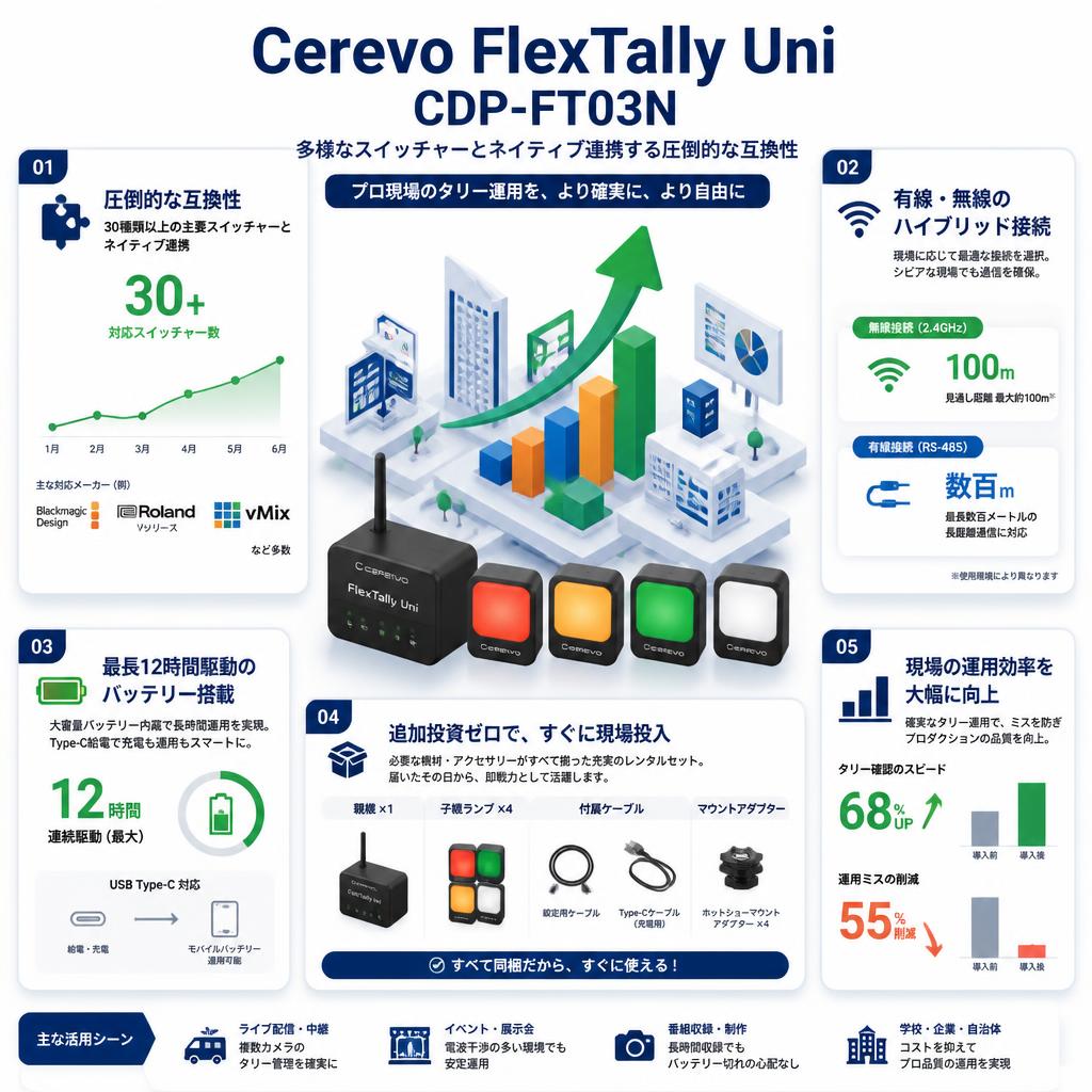 Cerevo FlexTally Uni  CDP-FT03N セールスポイント