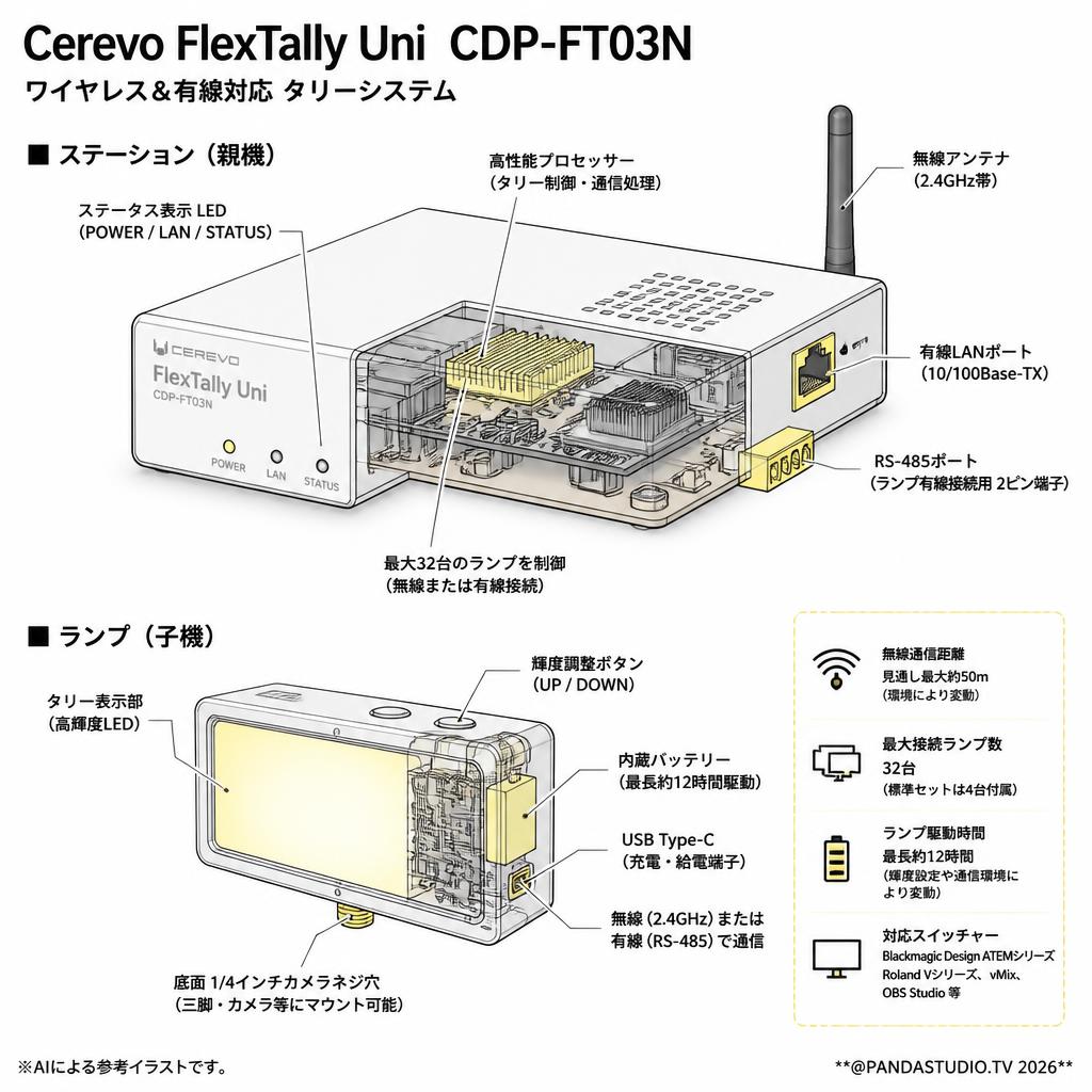 Cerevo FlexTally Uni  CDP-FT03N スペック