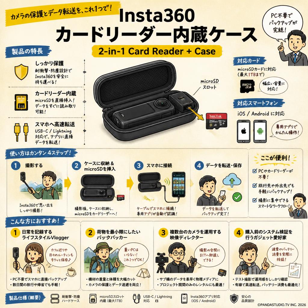 Insta360 カードリーダー内蔵ケース 2-in-1 Card Reader + Case おもな対象のお客様