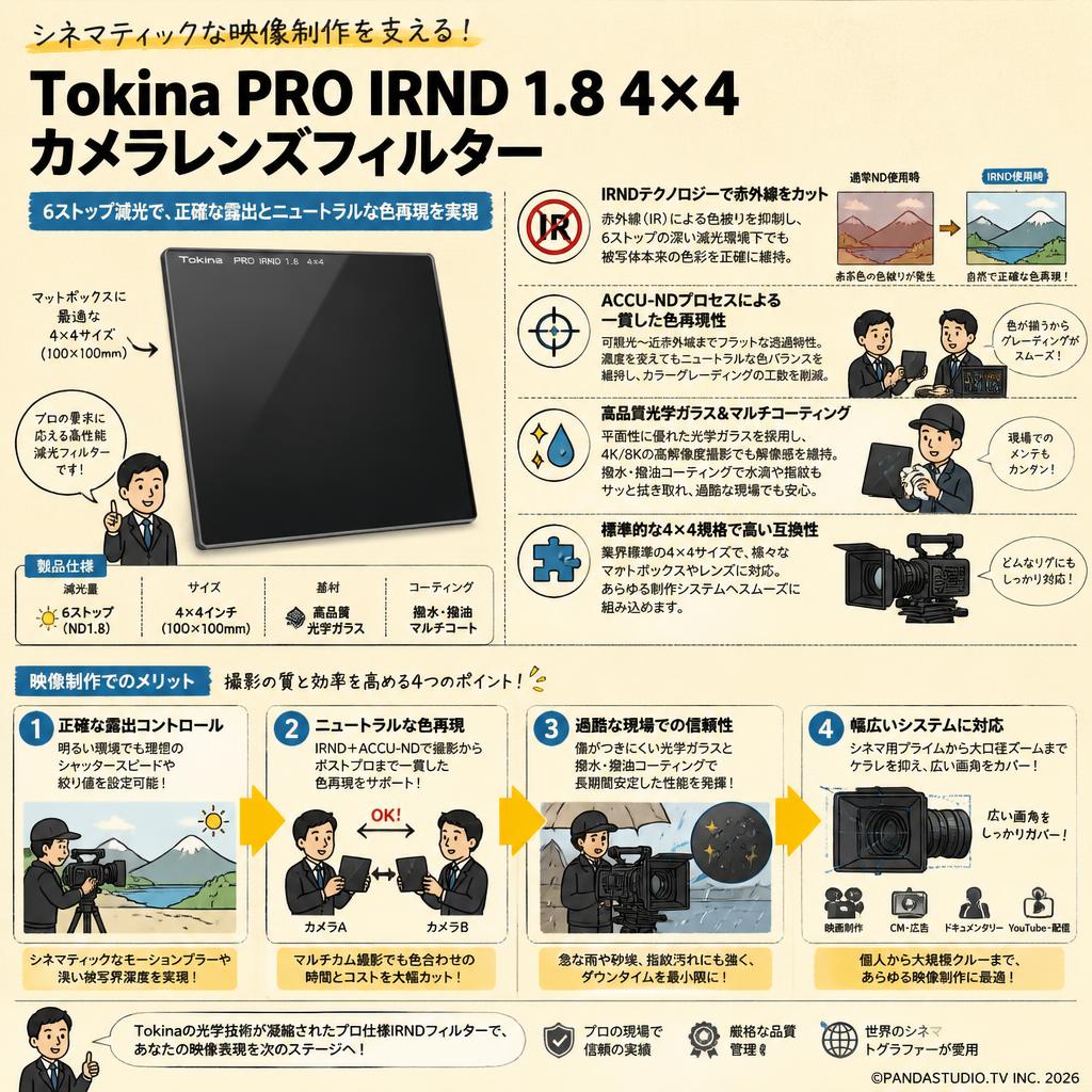 Tokina PRO IRND 1.8 4×4 カメラレンズフィルター 概要