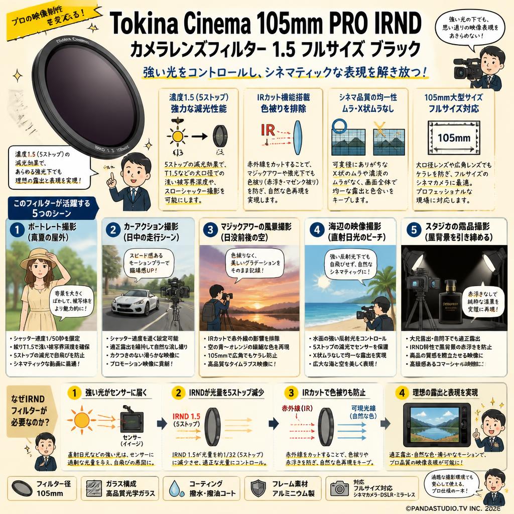 Tokina Cinema 105mm PRO IRND カメラレンズフィルター 1.5 フルサイズ ブラック 用途