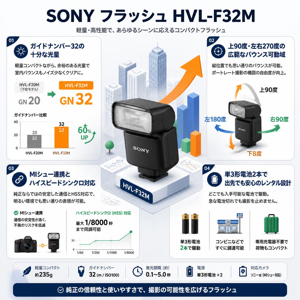 SONY フラッシュ HVL-F32M セールスポイント
