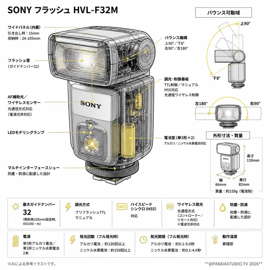 SONY フラッシュ HVL-F32M スペック