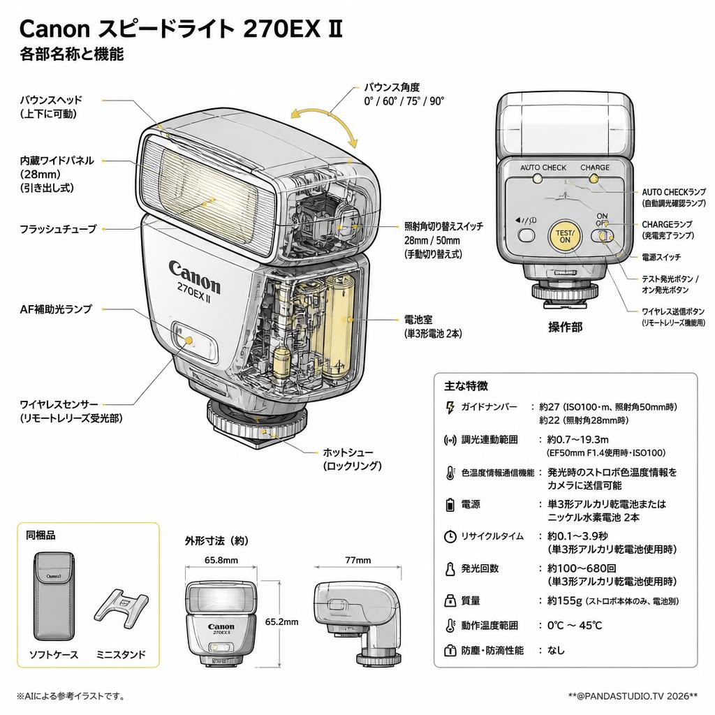 Canon スピードライト 270EX II | パンダスタジオ・レンタル公式サイト