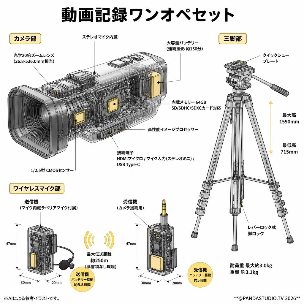 動画記録ワンオペセット スペック