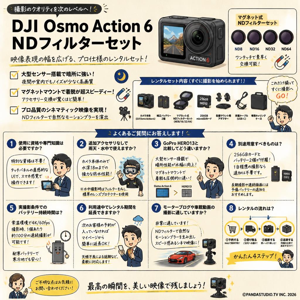 DJI Osmo Action 6  NDフィルターセット FAQ（よくある質問と答え）