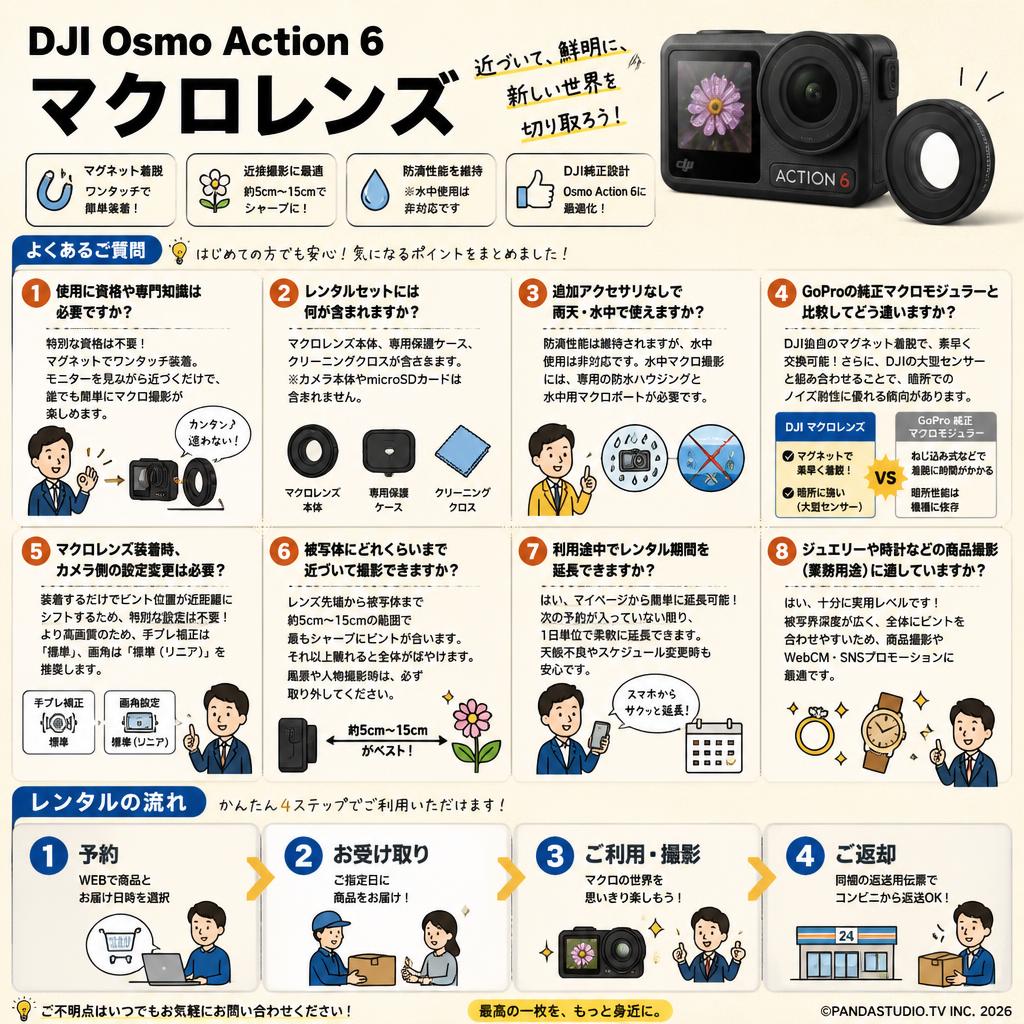 DJI Osmo Action 6 マクロレンズ FAQ（よくある質問と答え）