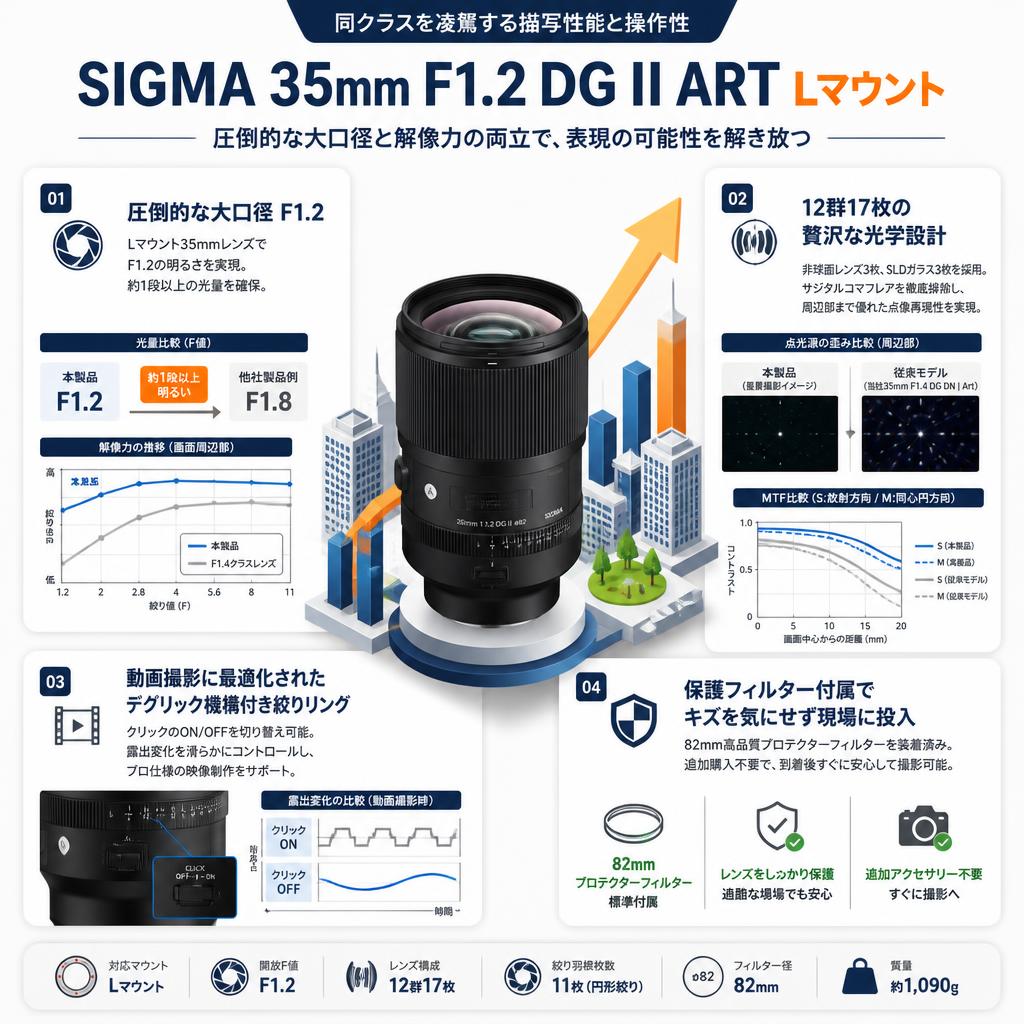 SIGMA 35mm F1.2 DG II ART Lマウント セールスポイント