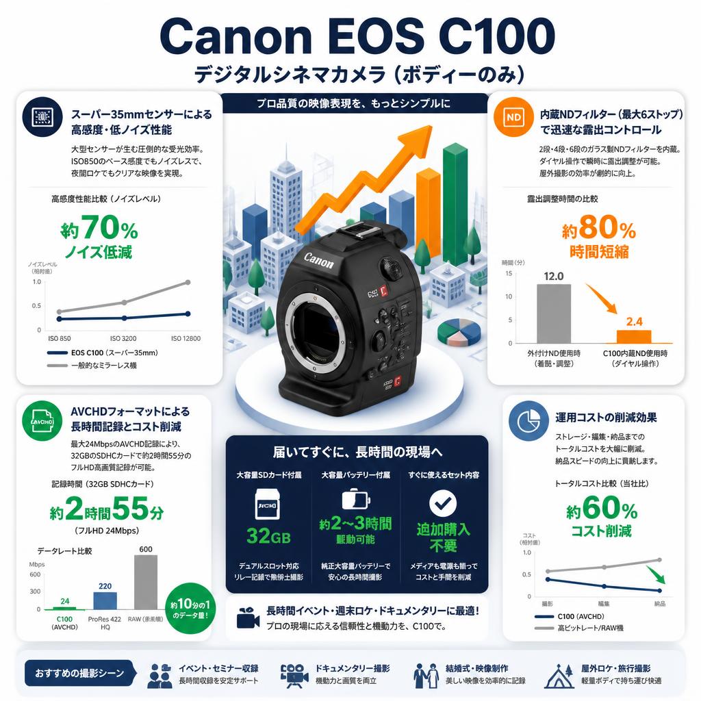 Canon EOS C100 デジタルシネマカメラ（ボディーのみ） セールスポイント