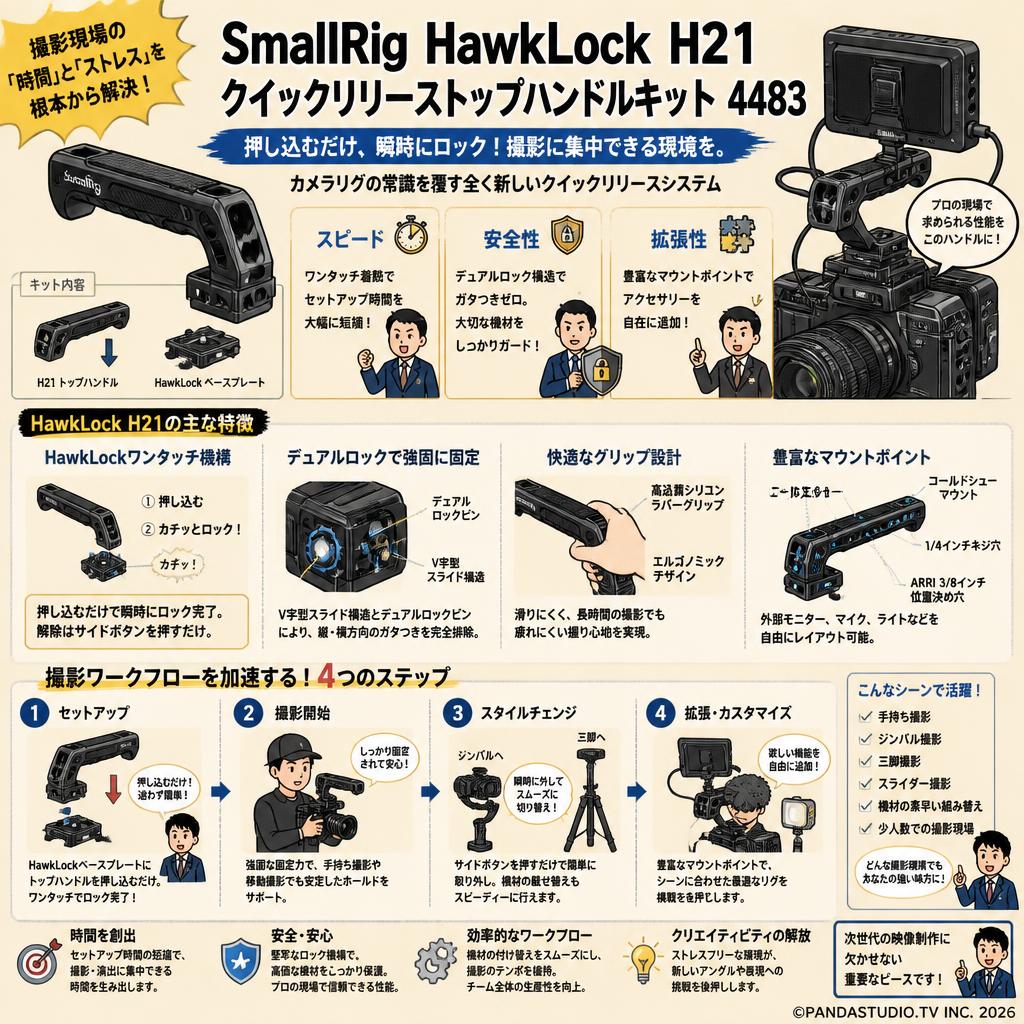 SmallRig HawkLock H21クイックリリーストップハンドルキット 4483 概要
