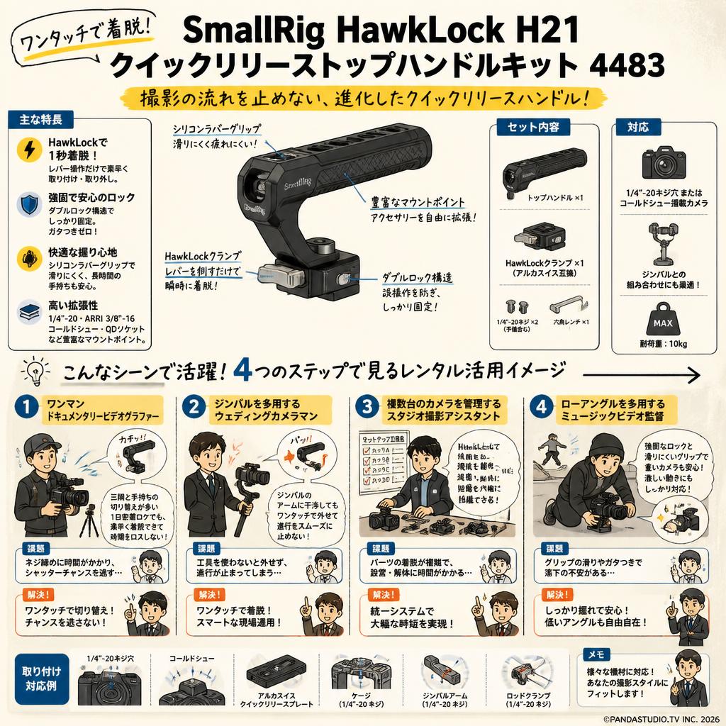 SmallRig HawkLock H21クイックリリーストップハンドルキット 4483 おもな対象のお客様