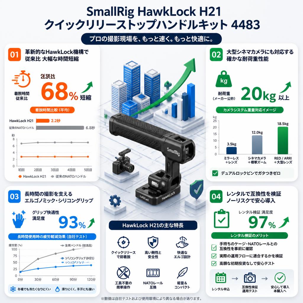SmallRig HawkLock H21クイックリリーストップハンドルキット 4483 セールスポイント