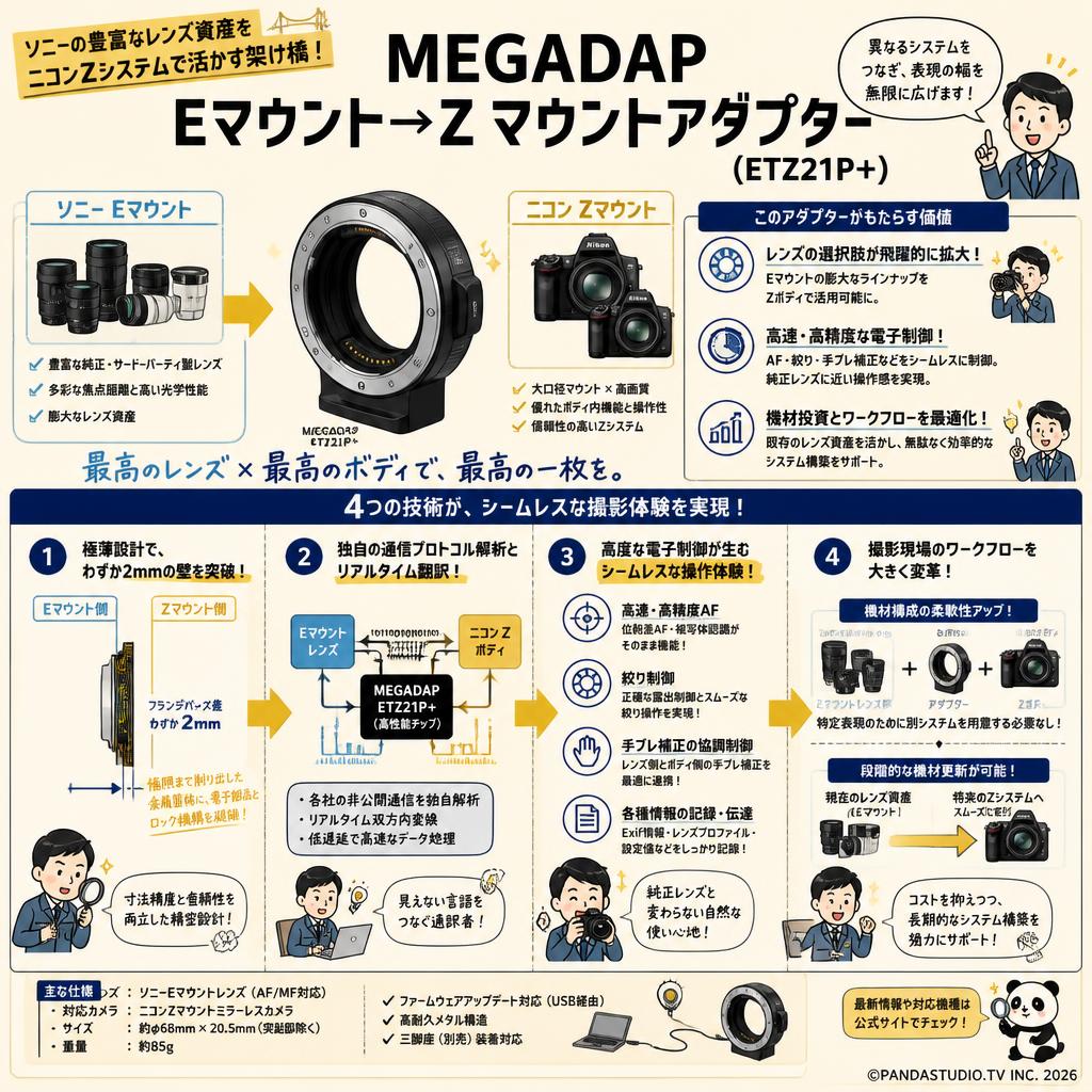 MEGADAP  Eマウント→Z マウントアダプター ( ETZ21P＋) 概要