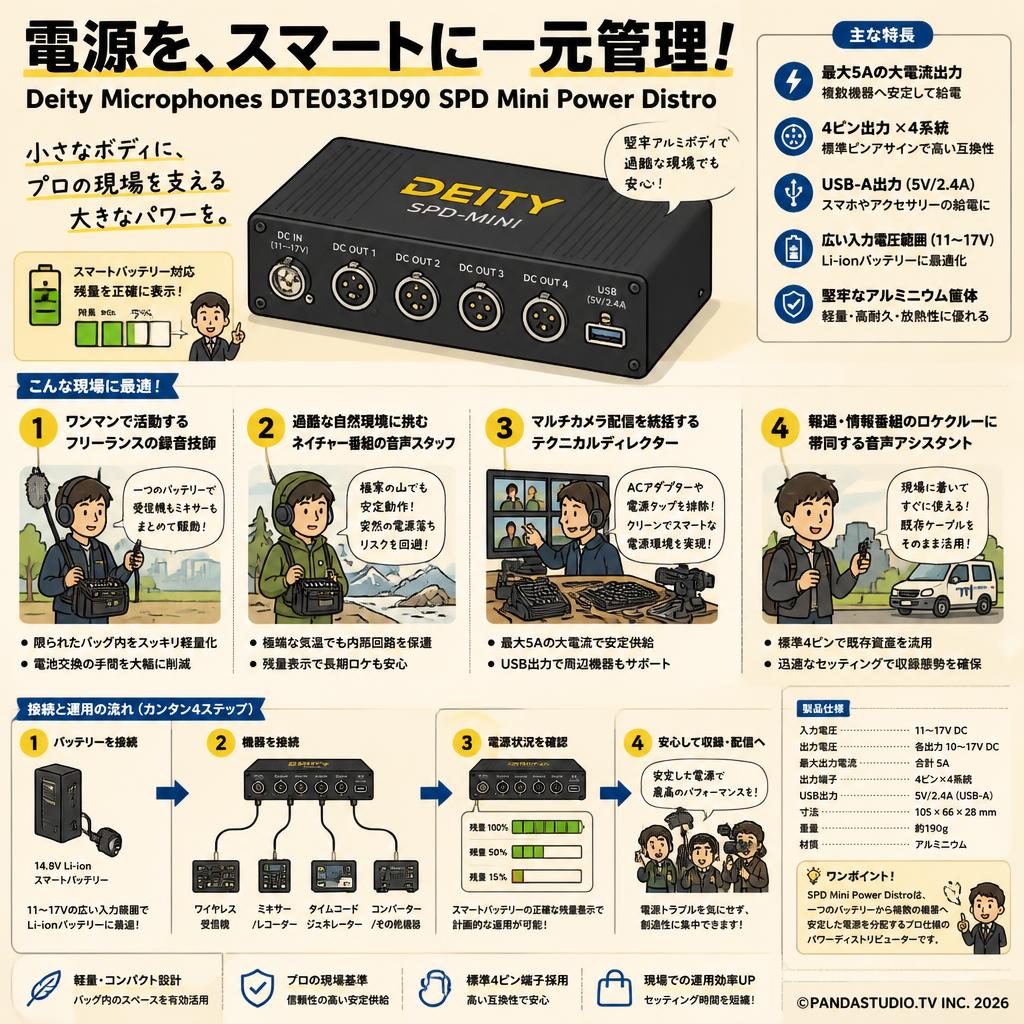 Deity Microphones DTE0331D90 SPD Mini Power Distro おもな対象のお客様