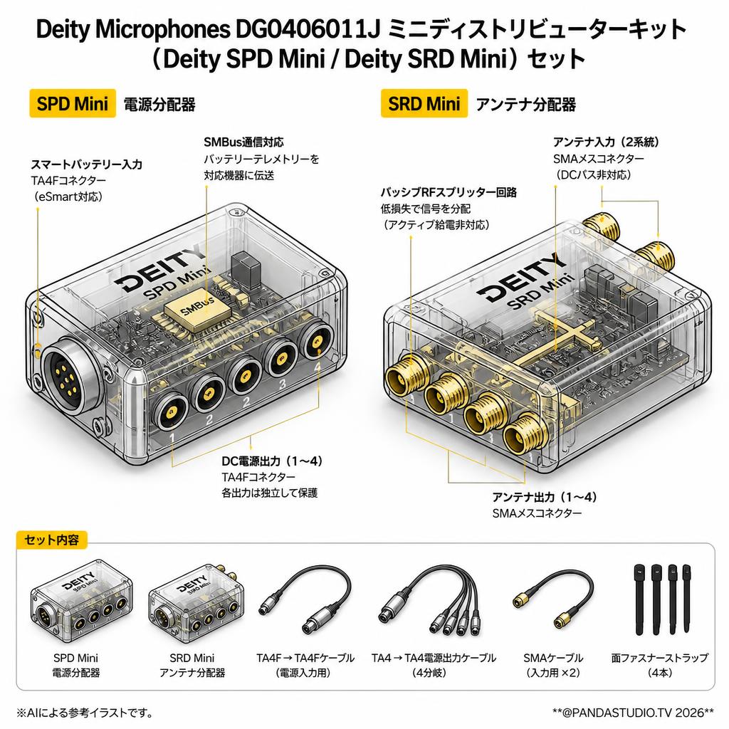 Deity Microphones DG0406011J ミニディストリビューターキット（Deity SPD Mini / Deity SRD Mini）セット スペック