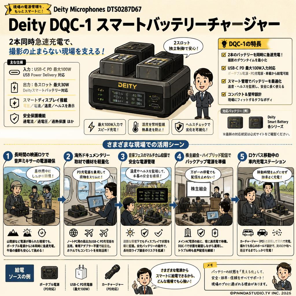 Deity Microphones DTS0287D67 Deity DQC-1 スマートバッテリーチャージャー 用途