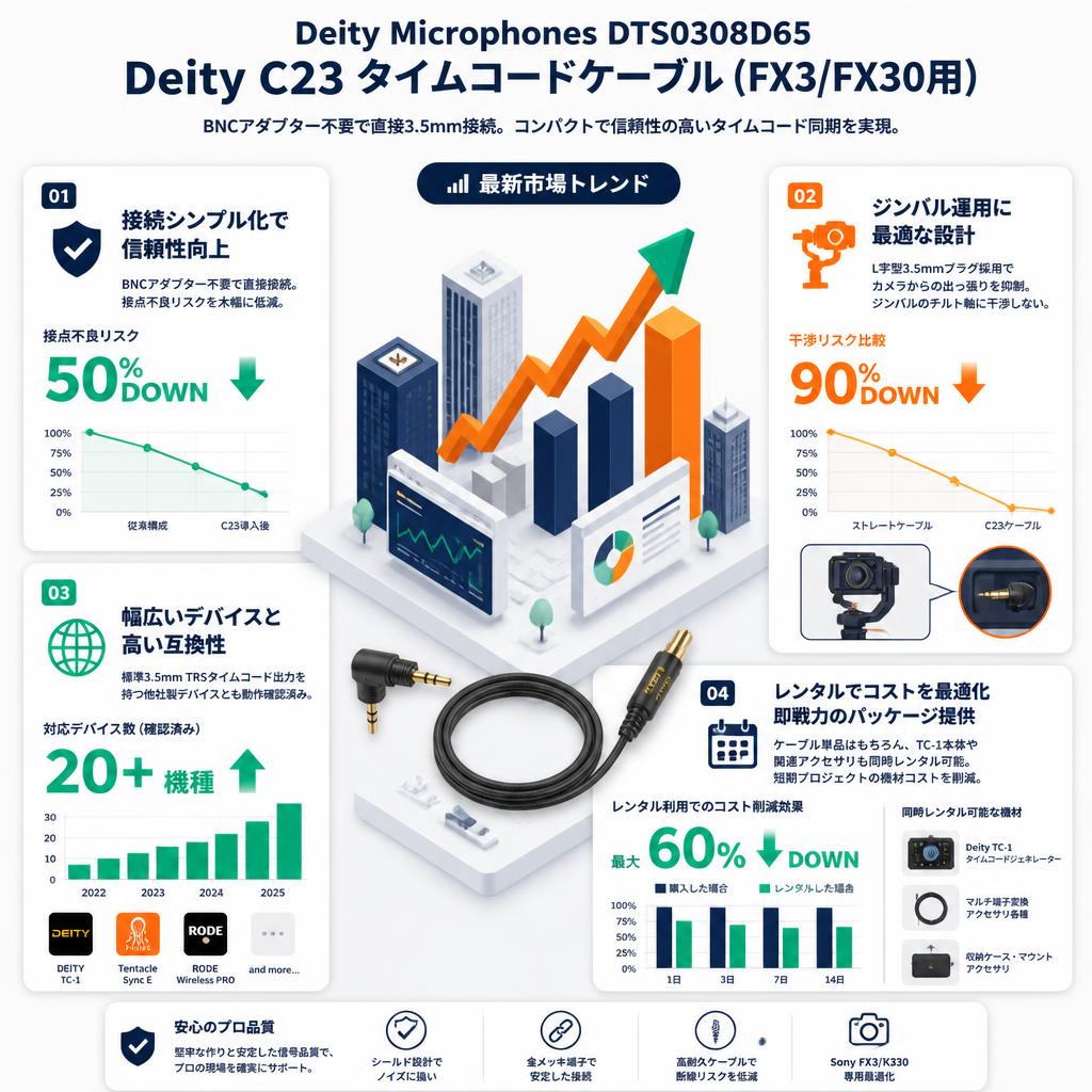 Deity Microphones DTS0308D65 Deity C23 タイムコードケーブル (FX3/FX30用) セールスポイント