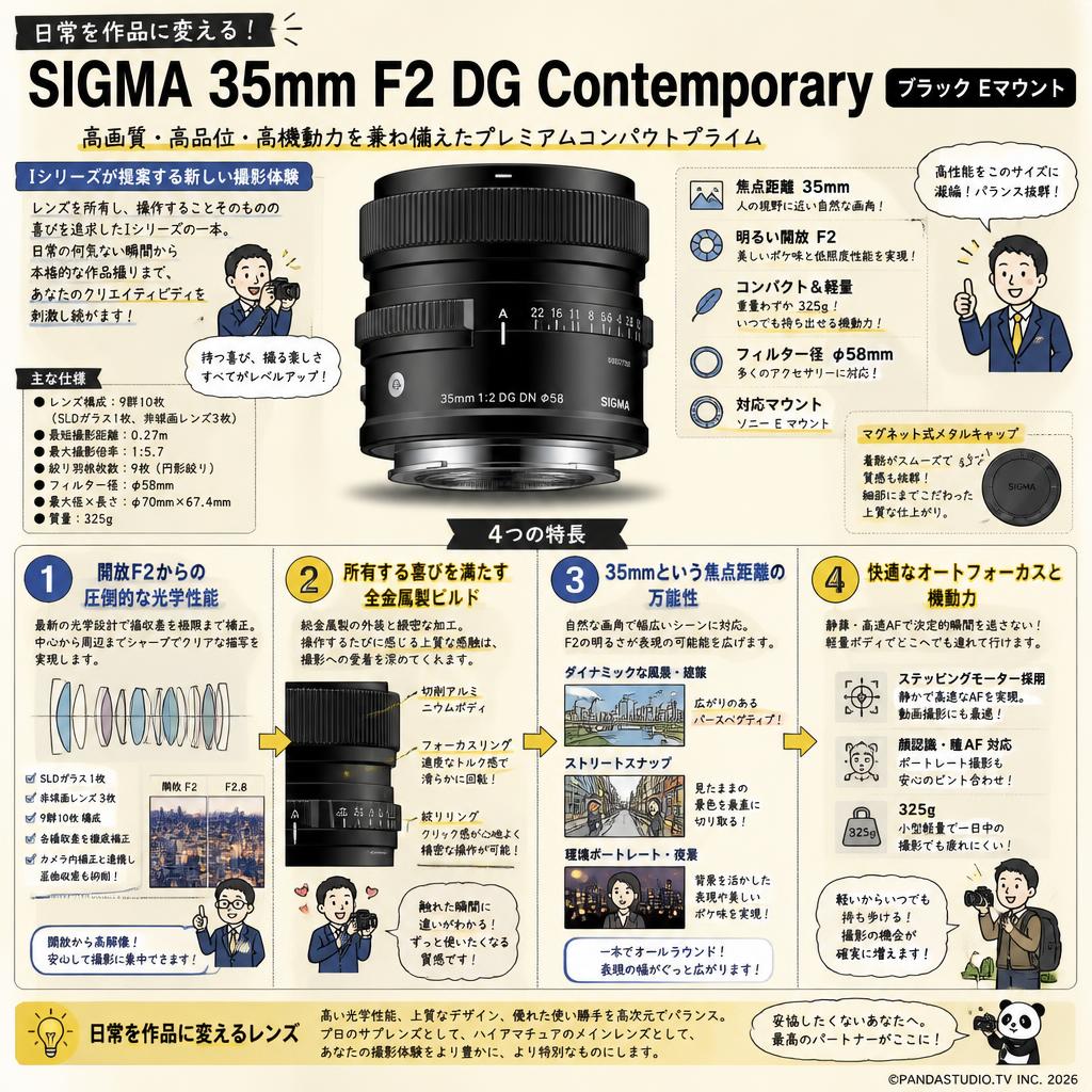 SIGMA 35mm F2 DG Contemporary ブラック Eマウント 概要