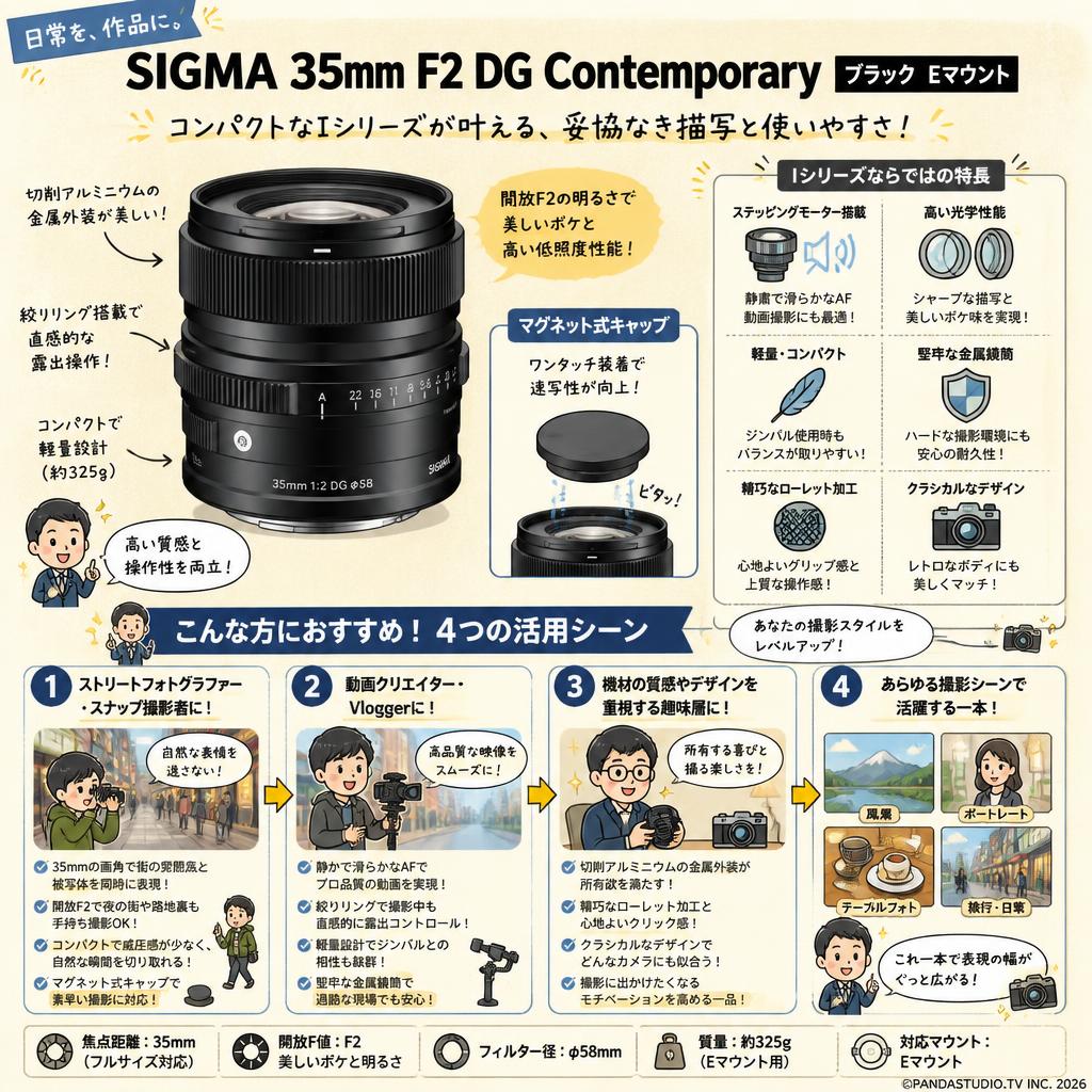 SIGMA 35mm F2 DG Contemporary ブラック Eマウント おもな対象のお客様